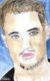 Winter in Kensington, England watercolor painting