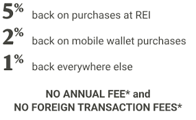 While these are decent bonus categories, if you want to maximize credit card rewards for use at rei my recommendation would be to pick up an american express card that earns great rewards in other categories and then redeem your points for rei gift cards. Rei Co Op World Elite Mastercard Rei Co Op