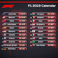 This 2021 f1 calendar has been changed a couple of times. F1 The Fia Have Announced That The 2019 F1 Race Calendar Facebook