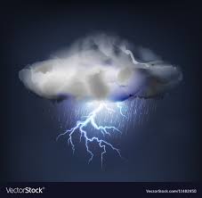 Dark Cloud with Rain and Lightning Royalty Free Vector Image