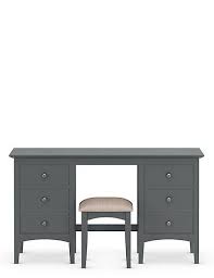 Hastings Dark Grey Dressing Table Stool M S Dressing Table With Stool Grey Dressing Table White Leather Dining Chairs