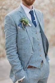 Men Suits Wedding Blue Linen 3 Piece Suit Groom Wear Suits For Etsy India Beach Wedding Suits Mens Beach Wedding Suits Blue Linen Suit