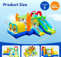 Inflatable Bounce House, 7 in 1 Large Bounce Castle for Kids 3-10, Backyard  Jumping Bouncy Castle with Long Slide, Climbing Wall, Tunnel, Trampoline,  ...