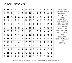 Download Word Search On Dance Movies