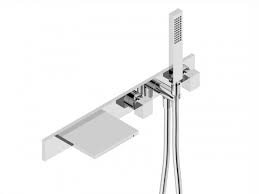 Schtte badewannenarmatur cascata wasserfall mischbatterie wannen bad armatur. Neve Orizzonti Wasserfall Badewanne Armatur An Der Wand Mit Brause Ozt2543bsxboy