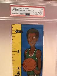 Among nearly 3,400 copies recorded in psa's census reporting, just two examples have been placed at a higher tier. 1969 Topps Rulers Lew Alcindor Signed Rookie Card Psa