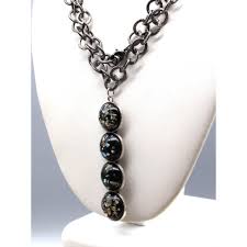 Black Confetti Pendant Necklace