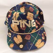 New Vintage Ping Golf Cap Hat Strapback Rope Across Bill Golf Apparel Rare Golf Outfit New Vintage Caps Hats