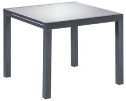 Ofertas y precios en mesa de cocina cuadrada en 80x80, 90x90, 100x100 cm para 4 6 8 personas en madera de haya o roble barnizada metálicas de color blanco, negro plata antracita y estilos nordico, pequeña, cristal. Mesa Extensible De Aluminio Lyra Antracita De 75x90 160 Cm Leroy Merlin