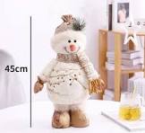 Large White Plush Snowman Doll - Bronzing Christmas Decoration, Stuffed Toy  for Kids, Home Ornament for 2024 Festival Gift