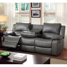Furniture Of America Aine Modern Grey Faux Leather Reclining Sofa Leather Reclining Sofa Grey Reclining Sofa Reclining Sofa