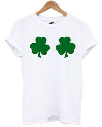 Shamrock Boobs T Shirt Leprechaun St Patrick's Day Funny Women Girl  Joke Irish | eBay