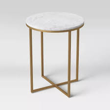 Dale Round White Marble Top End Table With Brass Base Project 62 In 2020 Marble Top End Tables Marble End Tables White Marble Side Table