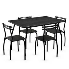 Dining chairs & benches (400). Costway 5 Pcs Dining Set Table And 4 Chairs Home Kitchen Room Breakfast Furniture Black Walmart Canada