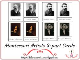 Montessori Famous Artists 3 Part Cards Montessori Art Montessori Printables Montessori