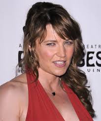 Willingly or forcefully and everything. Lucy Lawless Long Curly Light Brunette Half Up Hairstyle With Side Swept Bangs And Blonde Highlights