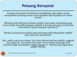 Soal dan pembahasan peluang kejadian bersyarat. Peluang Bersyarat Dan Kejadian Saling Bebas Definisi Peluang Bersyarat Ppt Download