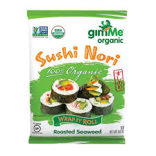 Gimme Seaweed Snacks 100 Organic Roasted Seaweed Sushi Nori Wrap N Roll Case Of 12 0 81 Oz Nori Wrap Snacks Food Shows