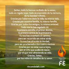 Catolicas oraciones de agradecimiento a dios. Oracion De Agradecimiento A Dios Rincon De La Fe