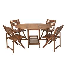 This waterproof folding chair storage bag keeps your folding chairs safe from dust and debris. Cosco Outdoor Living Cosco Outdoor Dining 5 Piece Set With Chair Storage Brown 87455aca1e Rona