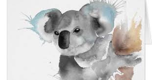 Koala Watercolour Card Animal Gift Ideas Animals And Pets Diy Customize Koala Drawing Bear Watercolor Watercolor Animals