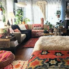 Coziness And Fuzzy Throws Modern Bohemian Living Room Bohemian Living Room Decor Bohemian Living Rooms