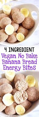 Vegan No Bake Banana Bread Energy Bites Sweet Vegan Sara Recipe Food Processor Recipes Baked Banana Food