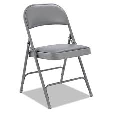Alera Fc96g Steel Folding Chair With Two Brace Support Padded Back Seat Light Gray Case Of 4 Folding Chair Padded Folding Chairs Chair