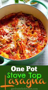 Easy One Pot Stovetop Lasagna With Vitalproteins Bone Broth Collagen Via Https Www P Stove Top Recipes Pasta Dish Recipe Vegetarian Recipes Dinner Healthy