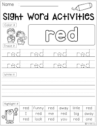 Free Sight Word Activities Sight Word