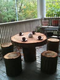 26minus5 Tree Stump Table Garden Table And Chairs Tree Stump Table Diy Garden Table