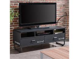 C'est un meuble indispensable dans votre salon tout comme l'est. Meuble Tv Meuble Salon Brock 120 Cm Noir Mat Pieds Metalliques 3 Niches 2 Tiroirs Style Industriel Style Loft Vente De Meuble Tv Conforama