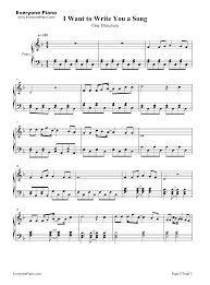 Remember that most of the tune of the song should be written in the treble clef (the top clef to the right of middle c on the piano) and played with your right hand. I Want To Write You A Song One Direction Stave Preview 1 Free Piano Sheet Music Piano Chords One Direction Songs Clarinet Music Piano Chords Songs