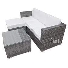 Harts Premium Rattan Corner Sofa Garden Patio Furniture Outdoor Indoor Thick Cushions Grey Rattan Corner Sofa Corner Sofa Garden Garden Patio Furniture