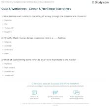 Reader may assume r = kx. Quiz Worksheet Linear Nonlinear Narratives Study Com