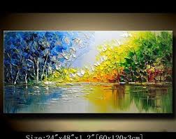 Contemporary Wall Art Palette Knife Painting Colorful Landscape Painting Wall Decor Home Decor Acrylic Textured Painting On Canvas Chen Ddds Colorful Landscape Paintings Texture Painting On Canvas Landscape Paintings