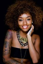 Colorful Tattoo On Dark Skin Natural Hair Styles Natural Black Women Curly Hair Styles Naturally
