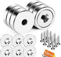 DIYMAG 6Pcs Neodymium Round Base Cup Magnet, 40LBS Strong Rare Earth  Magnets with Heavy Duty Countersunk Hole and Stainless Screws for  Refrigerator ...