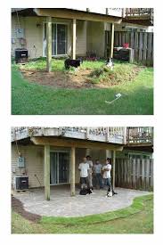 Townhouse Backyard Walk Out Basement Patio Under Deck Patio Has Curved Shape Patio Under Decks Deck Designs Backyard Patio Deck