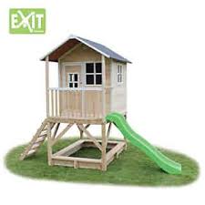 Spielhaus Loft Mit Veranda Sandkasten Und Rutsche Ca 328x185x255 Cm Exit Kinder Spielhaus Kinder Gartenhaus Kinderspielhaus
