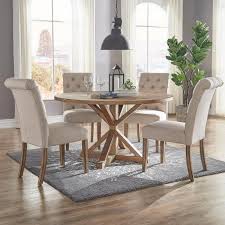 Homesullivan Huntington Beige Linen Button Tufted Dining Chair Set Of 2 40e206c Bl2p The Home Depot Tufted Dining Chairs Dining Room Design Round Dining Table