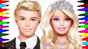 BARBIE and KEN BEST LEARNING Coloring Book l Pages for Children Learning  Rainbow Colors Videos