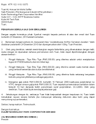 Surat pernyataan kesediaan pemotongan gaji. Surat Rasmi Kenaikan Gaji Gong Syime