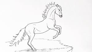 1) draw a rectangle that will define the conditional proportions and boundaries of the chosen drawing. How To Draw A Horse Rearing Up Step By Step Youtube