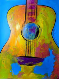 Abstract Guitar Original Modern Abstract Pop Art Etsy Painting Guitar Painting Easy Christmas Drawings