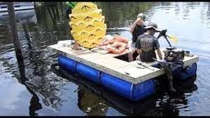 Barrel backs 27 foot barrel backs 19 barrel back 23 barrel back 27 barrel back length 20'1 23' 27' beam 6' 6'4 7'1. My 200 Homemade Pontoon Boat 55 Gallon Drums Youtube