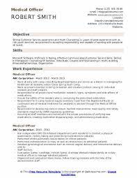 Medical coder resume template (text format). Medical Officer Resume Samples Qwikresume