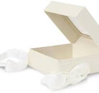 Ivory Window Box with Ribbon, Medium 5.75x5.75x3", 18 Pack