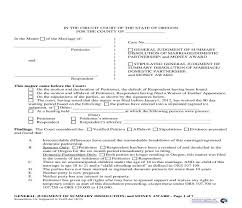 Stipulated General Judgment Of Summary Dissolution Of Marriage Domestic Partnership And Money Awar Dissolution Of Marriage State Of Oregon Judgment
