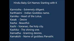 Female names start with kha. Indian Hindu Baby Girl Names K Youtube